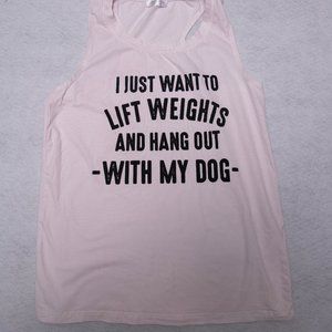 “lift weights and hang with my dogs” racerback tank